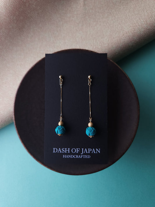 Long Drop Earrings - Peacock Green