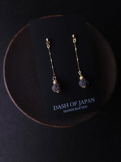 Long Drop Earrings - Charcoal Gray