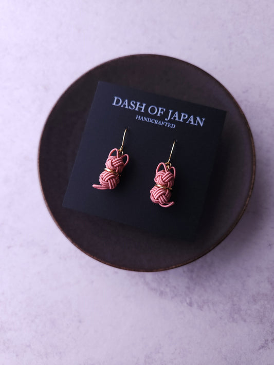 Cat Earrings - Dusty Rose PInk