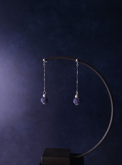 Long Drop Earrings - Blue Gray