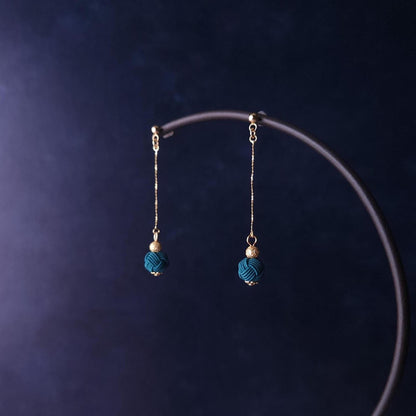 Long Drop Earrings- Teal