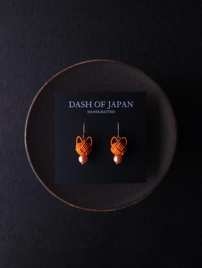 Cat Head Earrings - Orange