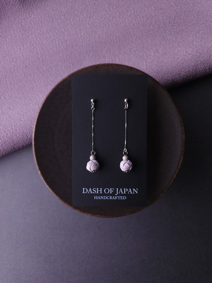 Long Drop Earrings - Lavender Gray