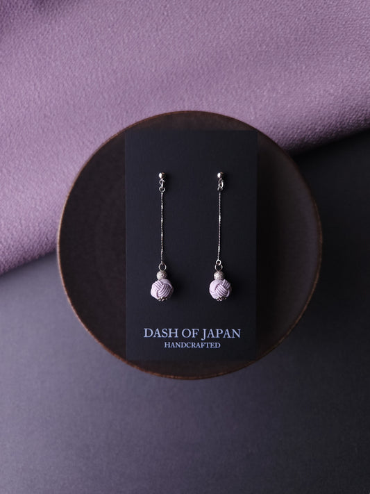 Long Drop Earrings - Lavender Gray
