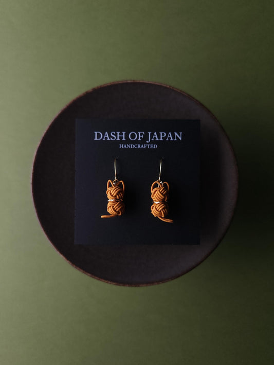 Cat Earrings  - Caramel Orange