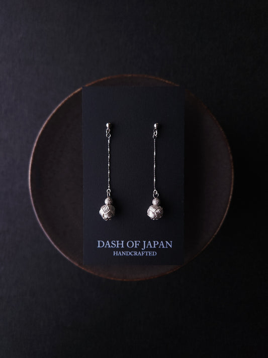 Long Drop Earrings - Metallic Silver