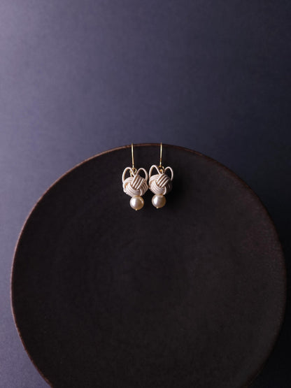 Cat Head Earrings - White