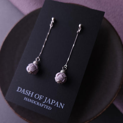 Long Drop Earrings - Lavender Gray