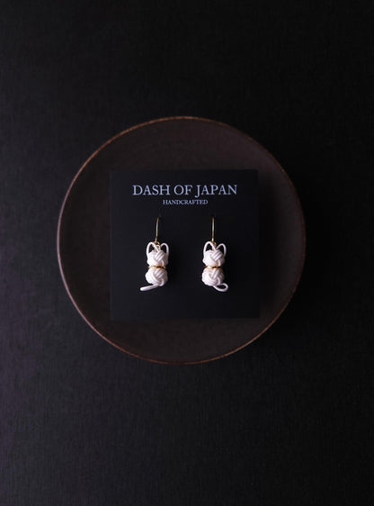 Cat Earrings - White