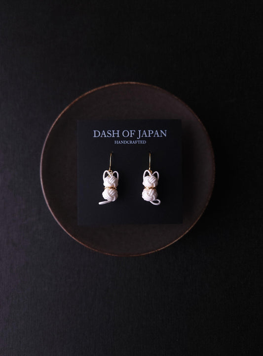 Cat Earrings - White