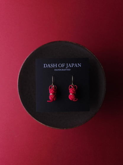 Cat Earrings  -Dark Red