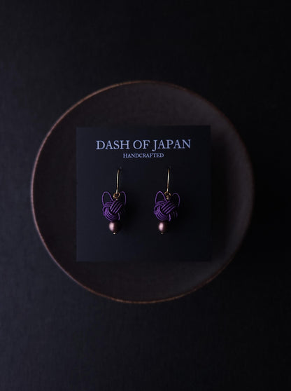 Cat Head Earrings - Eggplant Purple