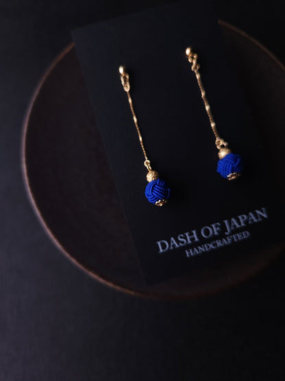 Long Drop Earrings - Blue