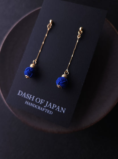 Long Drop Earrings - Blue