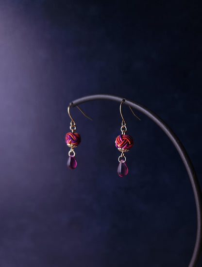 Simple Drop Earrings  - Purple Pink Orange