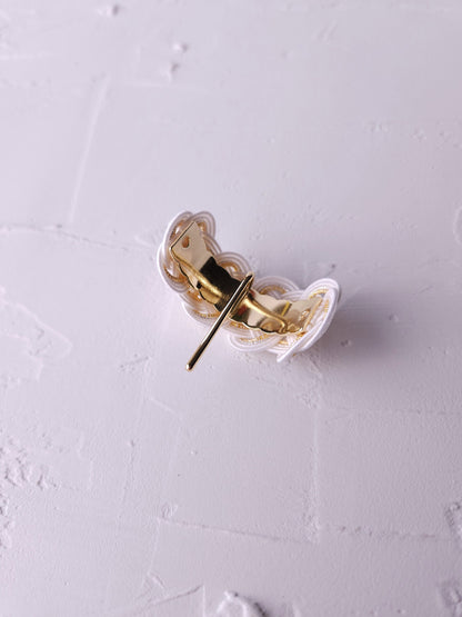 Ponytail Hook - White & Gold
