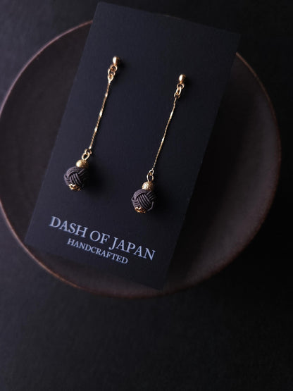 Long Drop Earrings - Charcoal Gray