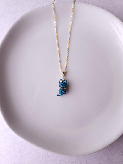 Cat Necklace - Teal Green
