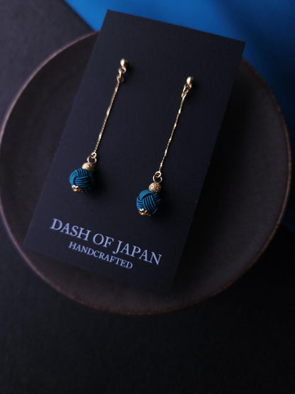 Long Drop Earrings- Teal