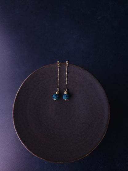 Long Drop Earrings- Teal