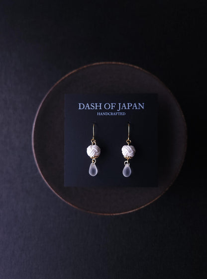 Simple Drop Earrings - White