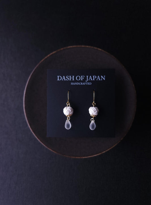 Simple Drop Earrings - White