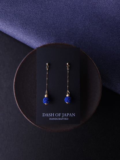 Long Drop Earrings - Blue