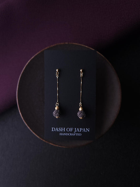 Long Drop Earrings - Charcoal Gray