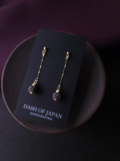 Long Drop Earrings - Charcoal Gray