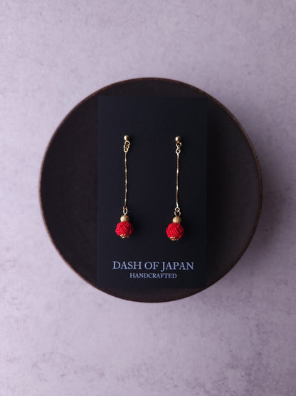 Long Drop Earrings - Red