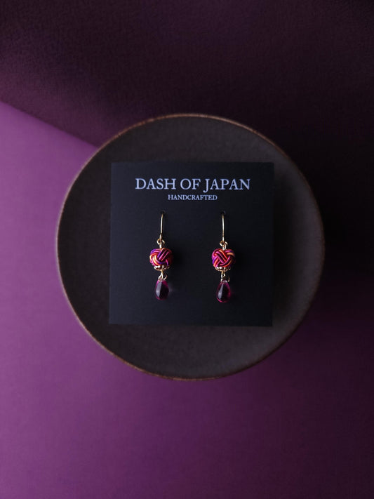 Simple Drop Earrings  - Purple Pink Orange