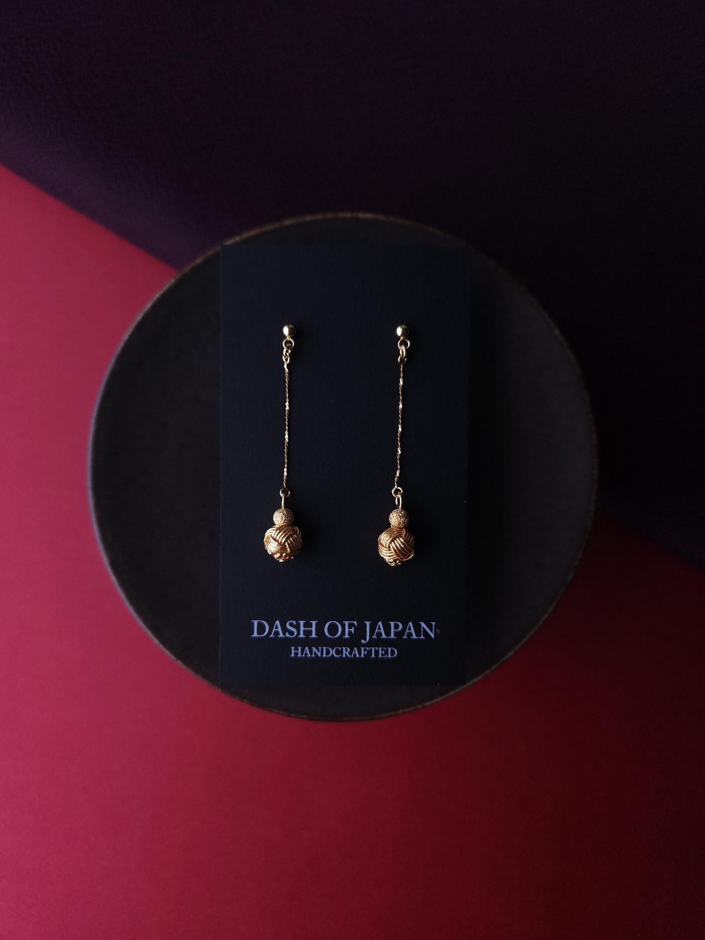 Long Drop Earrings - Metallic Gold
