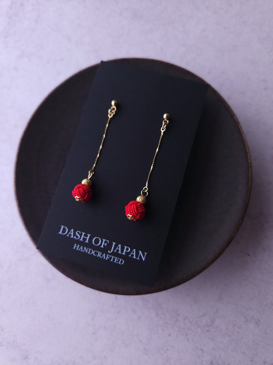 Long Drop Earrings - Red