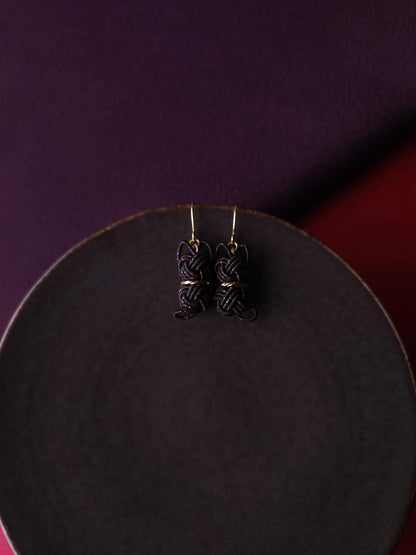 Cat Earrings  - Black and Pink