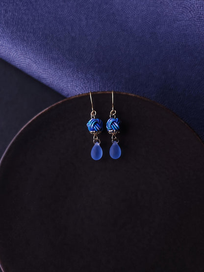 Simple Drop Earrings - Blue Mix