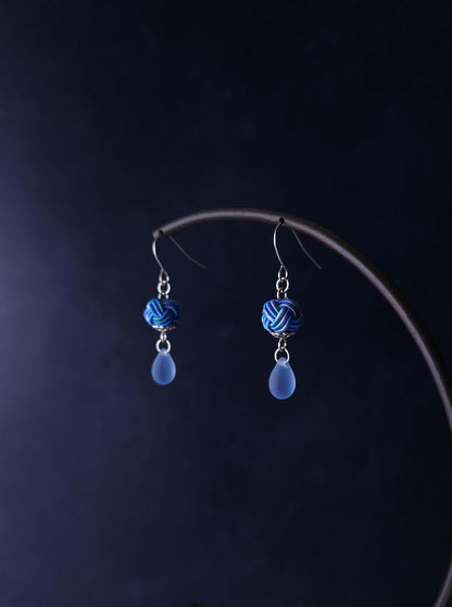 Simple Drop Earrings - Blue Mix