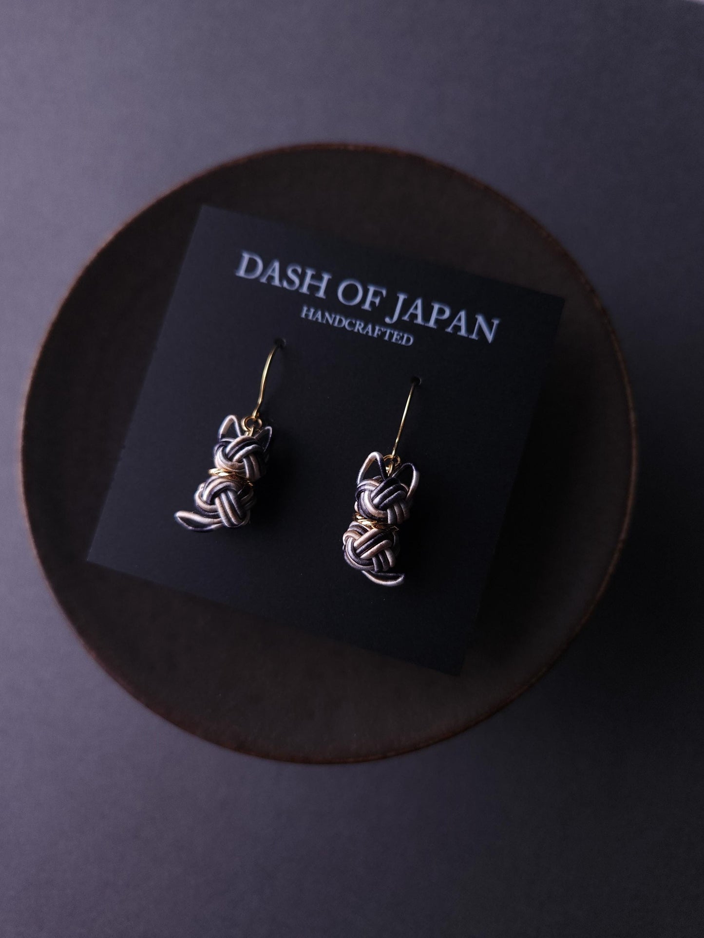Cat  Earrings- Black and White Bicolor