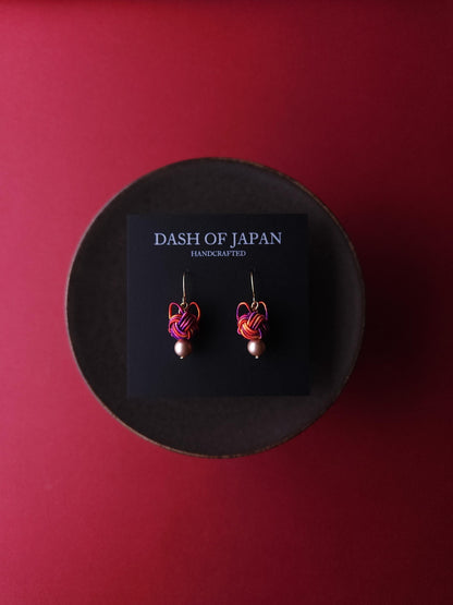 Cat Head Earring - Purple Orange