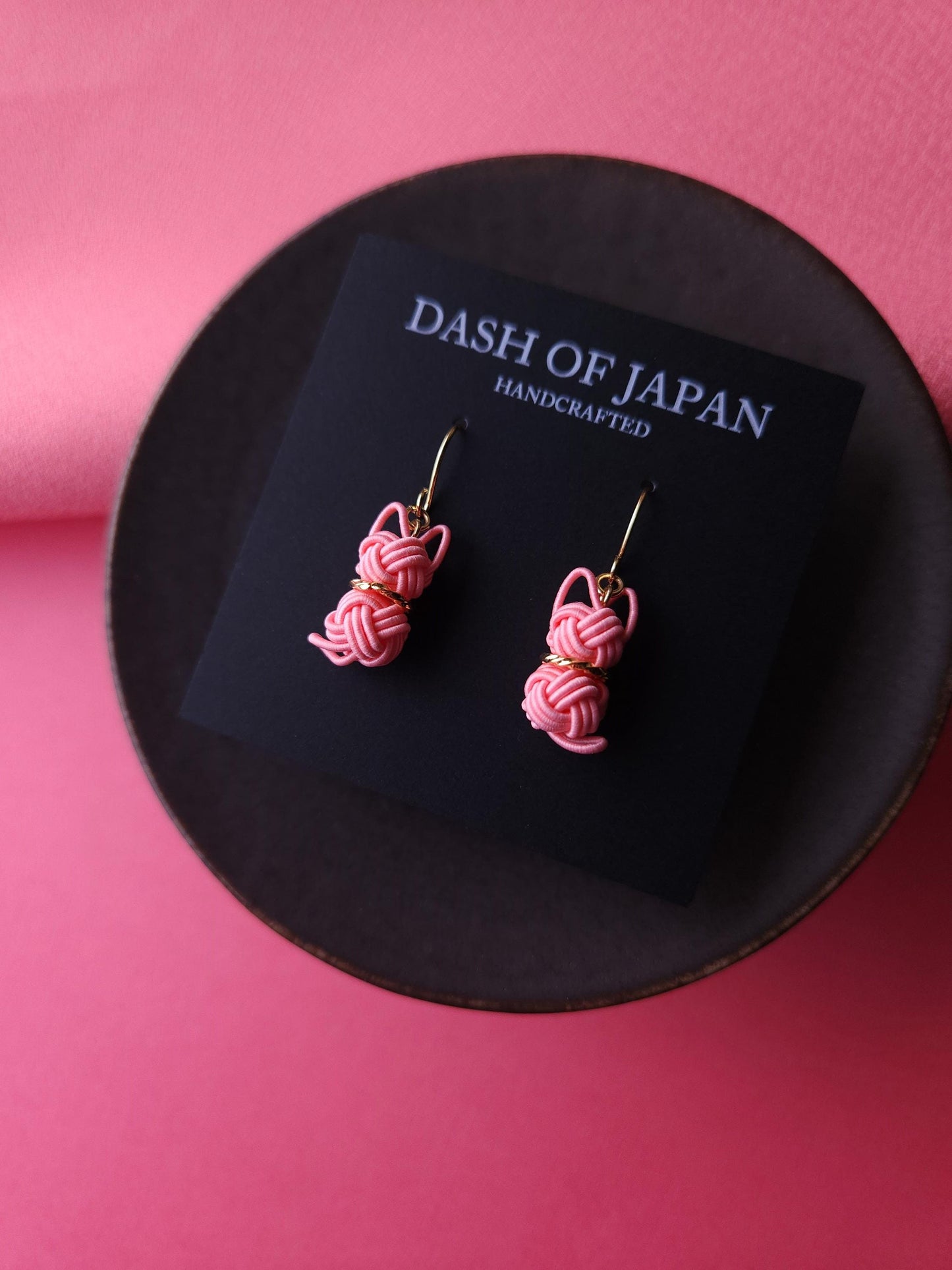 Cat Earrings - Coral Pink