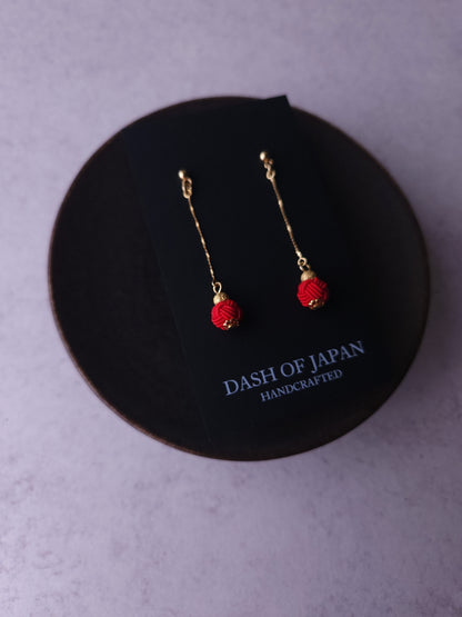 Long Drop Earrings - Red