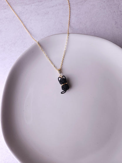 Cat Necklace  - Black