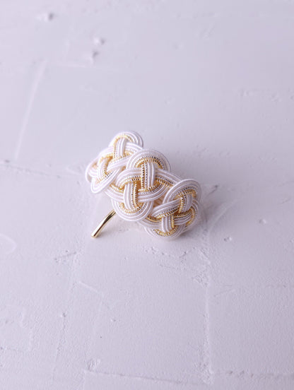 Ponytail Hook - White & Gold