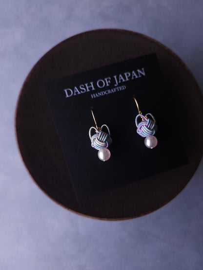 Cat Head Earrings - Hydrangea Blue