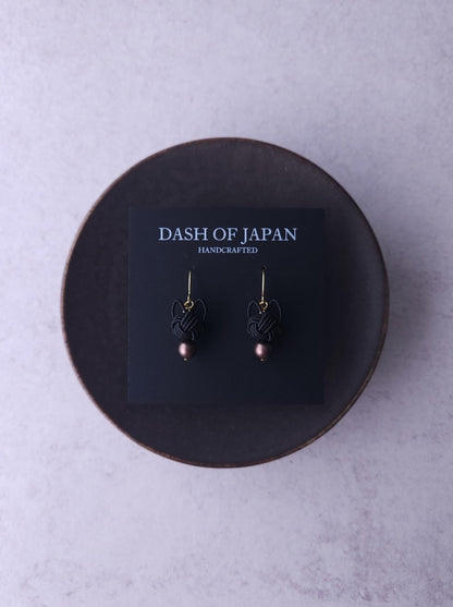 Cat Head Earrings - Black