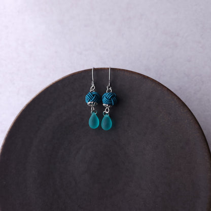 Simple  Drop Earrings- Teal Green