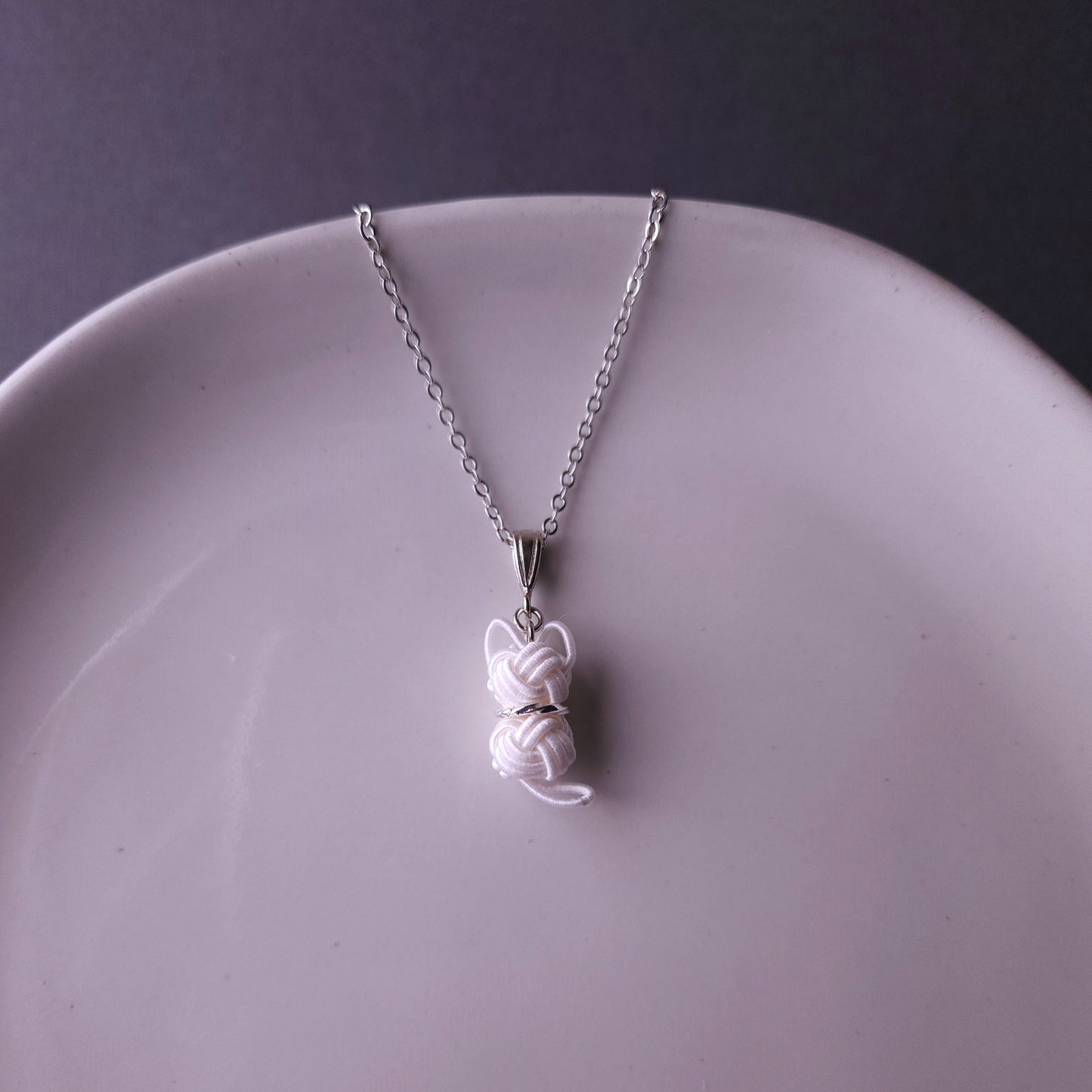 Cat Necklace - White