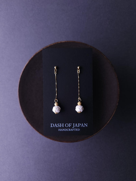 Long Drop Earrings - White