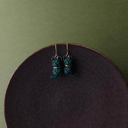 Cat Earrings  - Deep Green