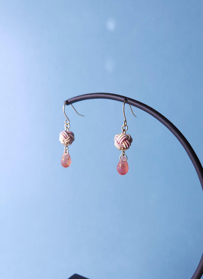 Simple Drop Earrings - Sakura Pink