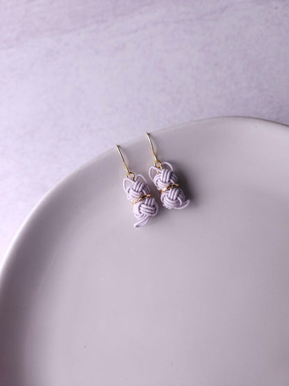 Cat Earrings - Lavender Gray
